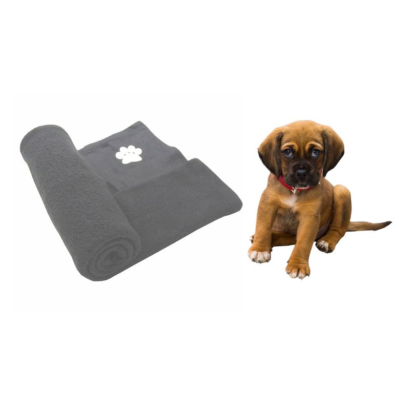 HALLY PET - Una cobija térmica mediana 70 cm x 70 cm Gris.