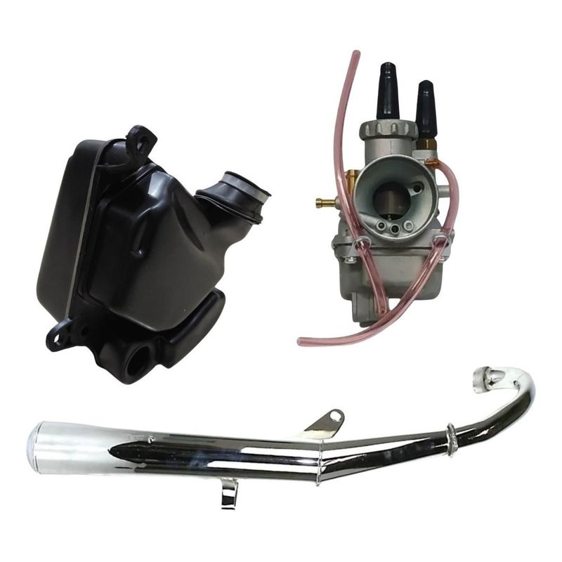 GENERICO - Caja Filtro Aire Suzuki Ax100 + Mofle Cromado + Carburador