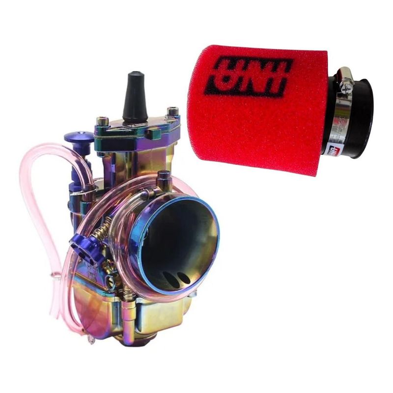 GENERICO - Carburador Cortina Plana Sistema Powerjet + Filtro Tipo Uni - Multicolor