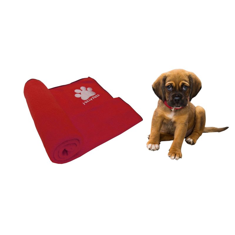 HALLY PET - Una cobija térmica mediana 70 cm x 70 cm Rojo.