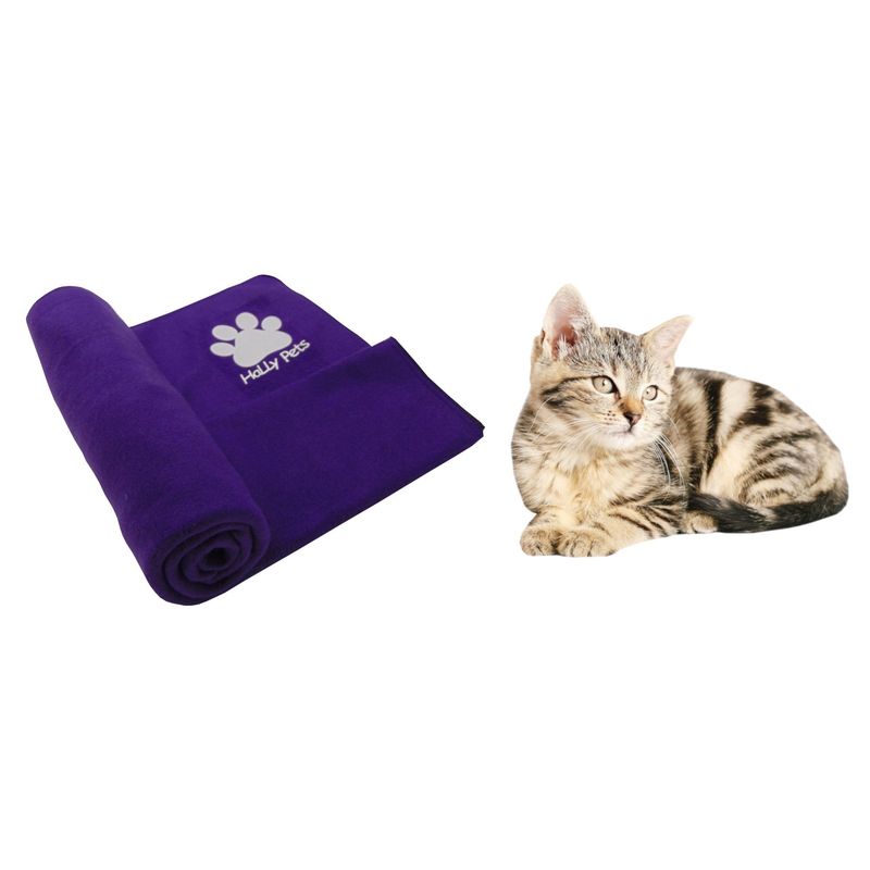 HALLY PET - Una cobija térmica mediana 70 cm x 70 cm Morado.