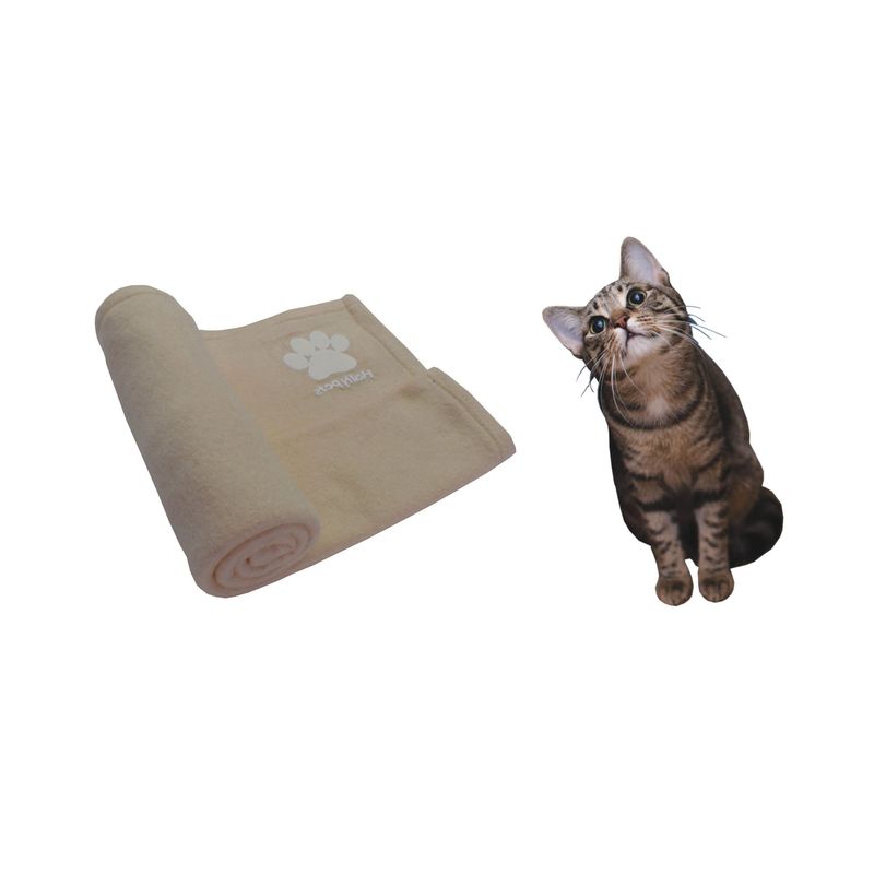 HALLY PET - Una cobija térmica mediana 70 cm x 70 cm Beige.