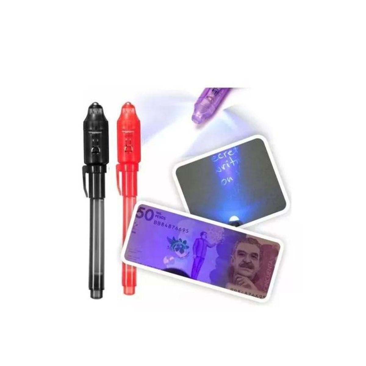 AFM - Set X3 Lapiceros Mágicos Con Tinta Invisible Y Luz Led Uv