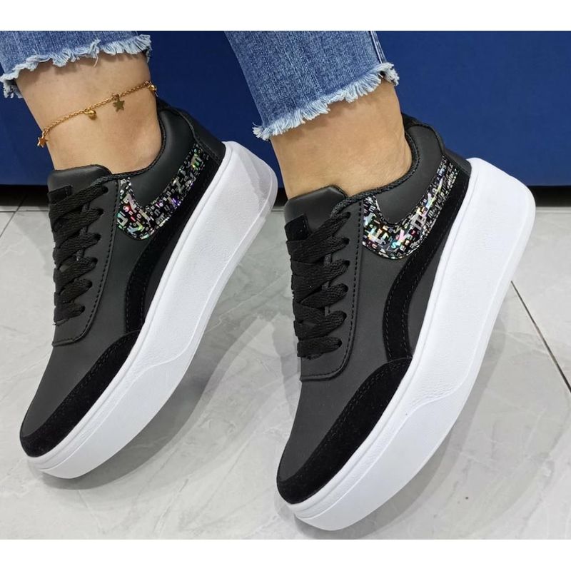 GENERICO - TENIS PARA MUJER COLOR NEGRO