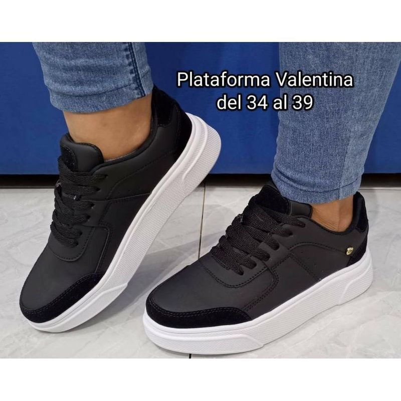 GENERICO - TENIS MUJER NEGRO SUELA BLANCA