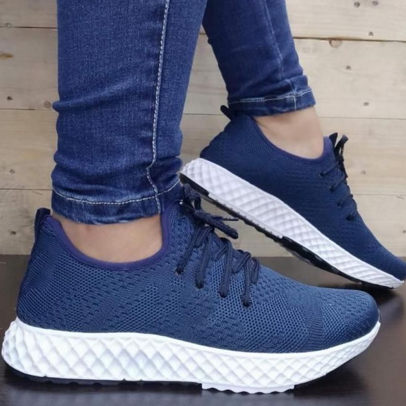 GENERICO - TENIS MUJER AZUL SUELA BLANCA