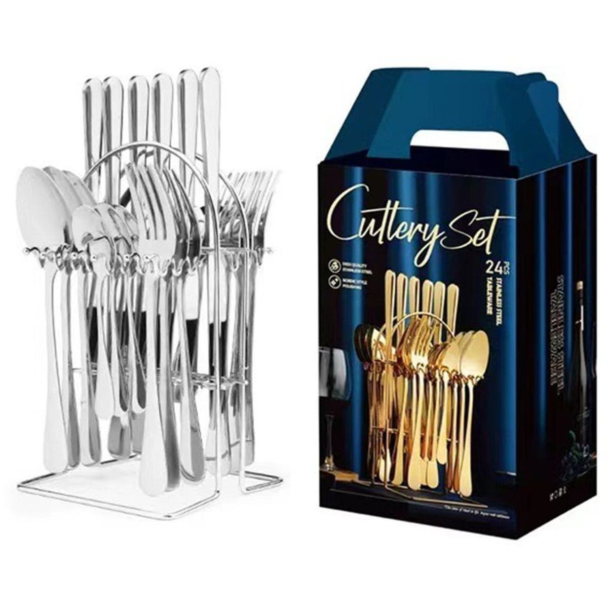 MULTIPLACE COLOMBIA - Juego cubiertos en acero inoxidable 24 piezas-