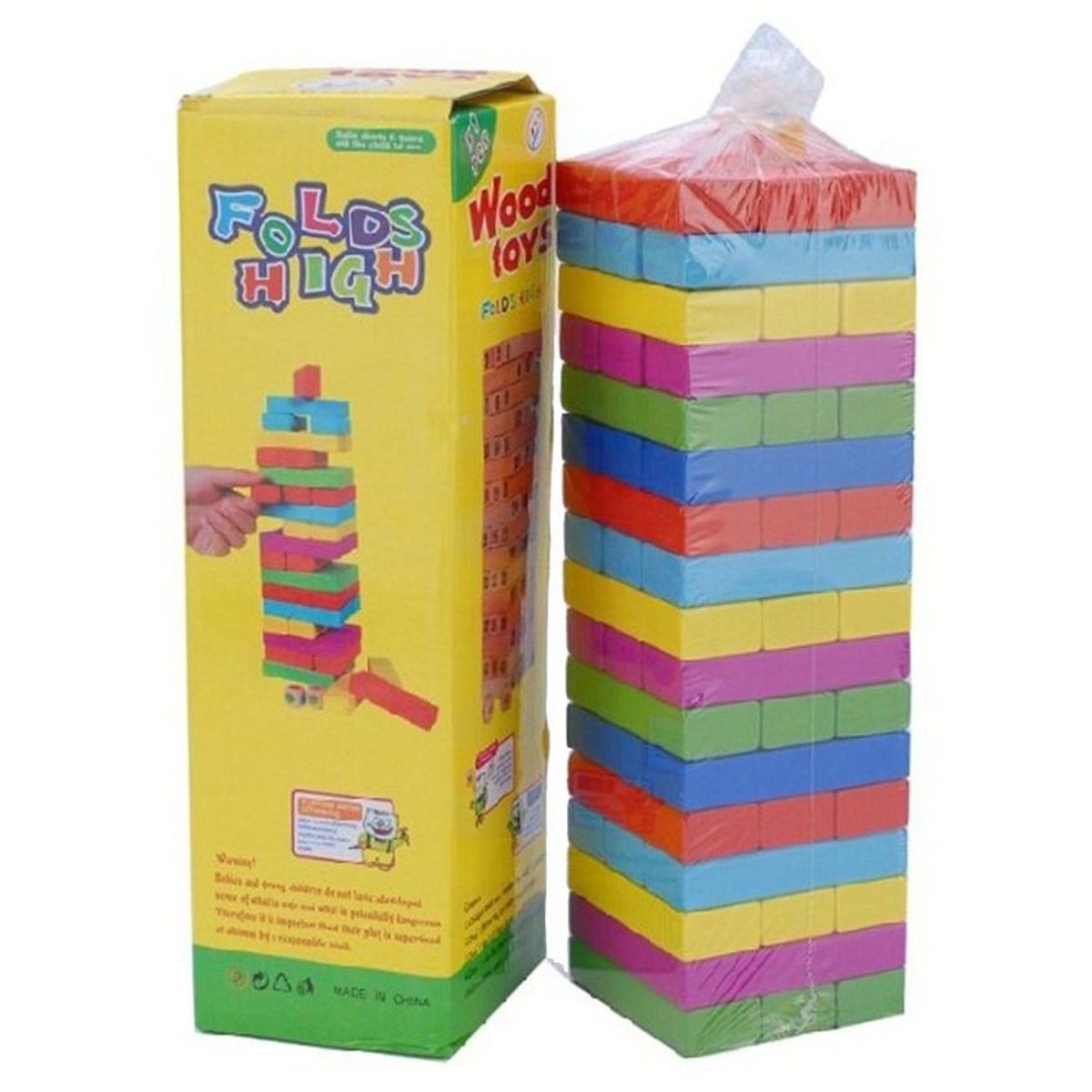 DHOAL - Juego jenga de colores en madera  classic clásico ojo jenga gigante