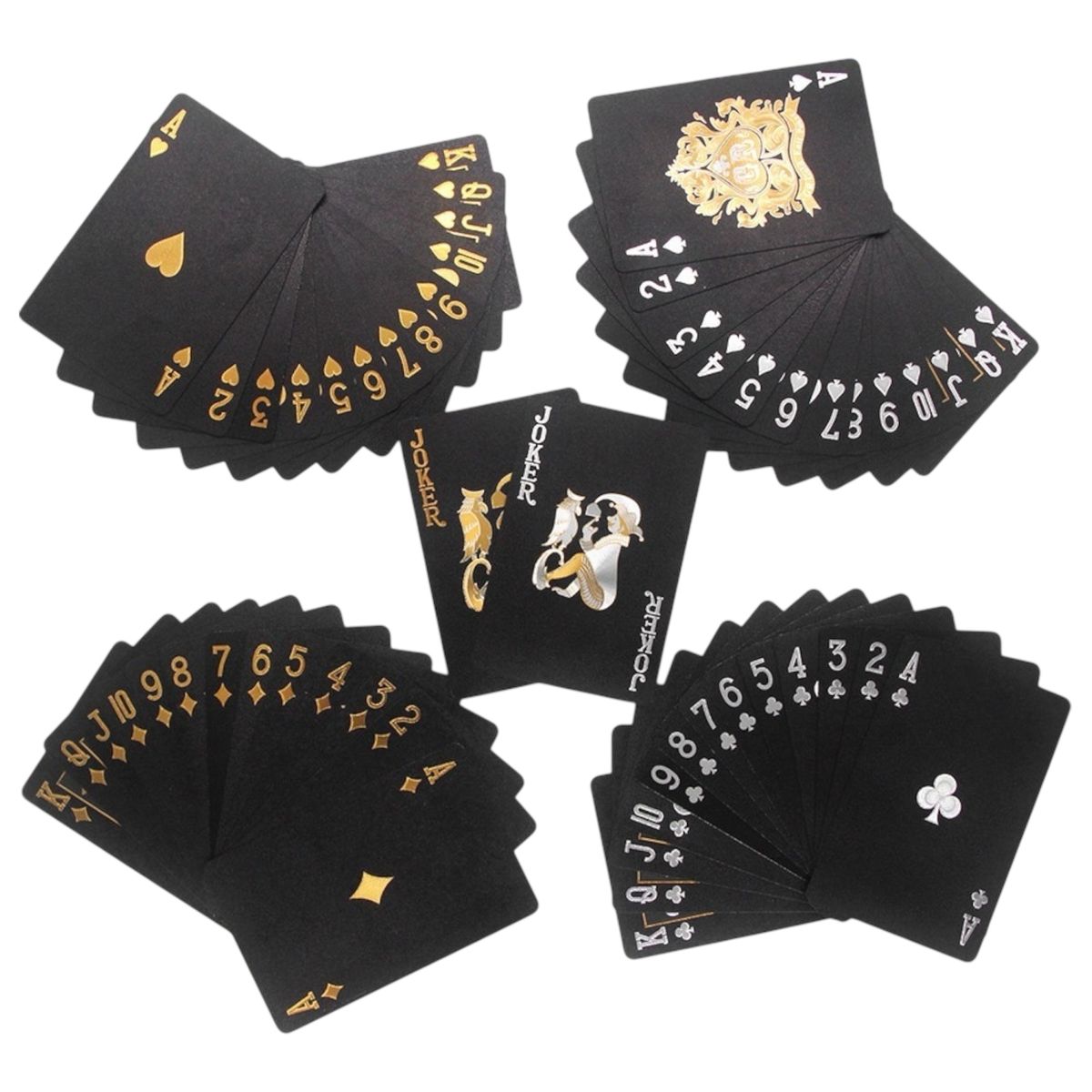 POKER - Juego de poker cartas plastificadas black edition 2 barajas