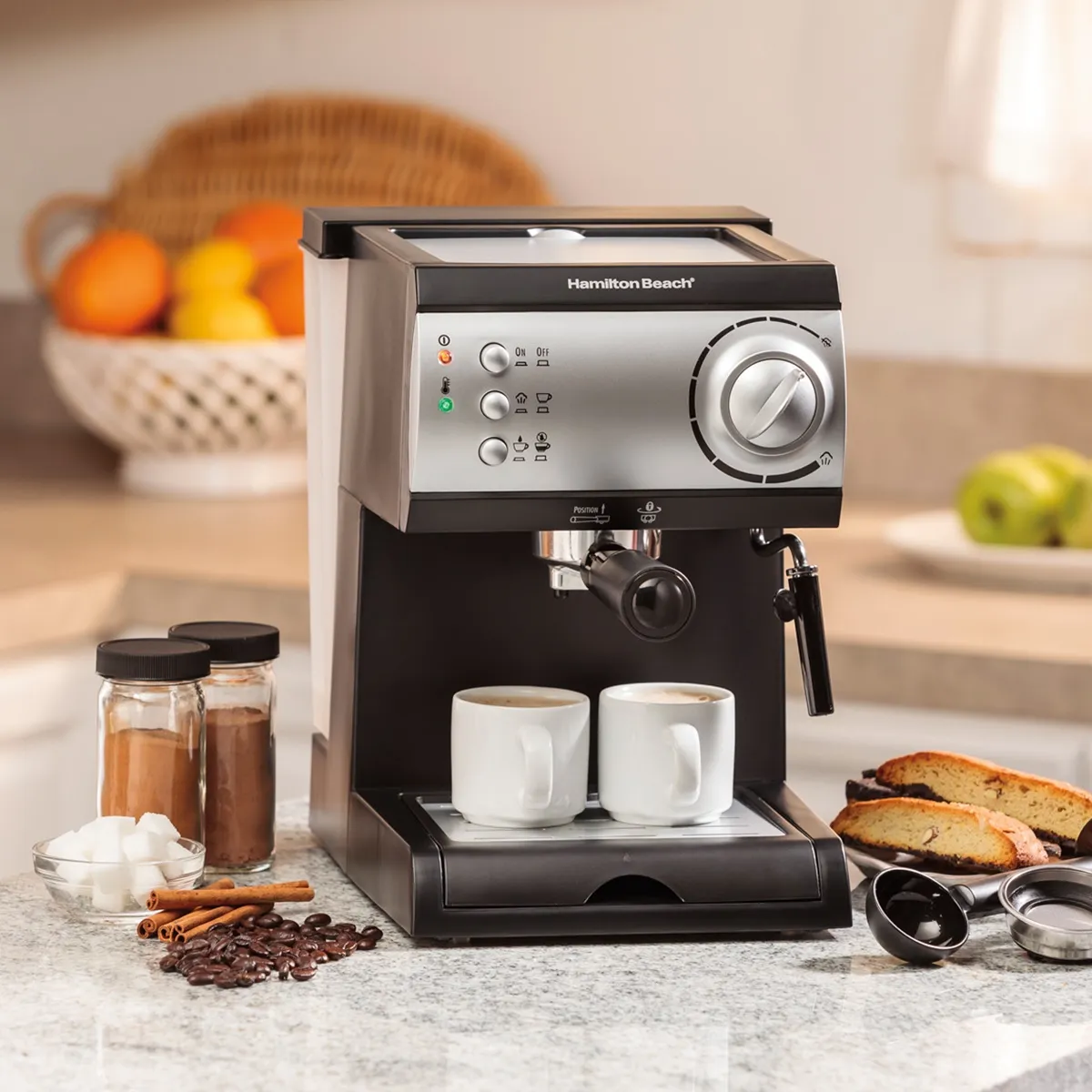 HAMILTON BEACH - Máquina Cafetera Automática Esspreso y Capuccino Doble Hamilton Beach