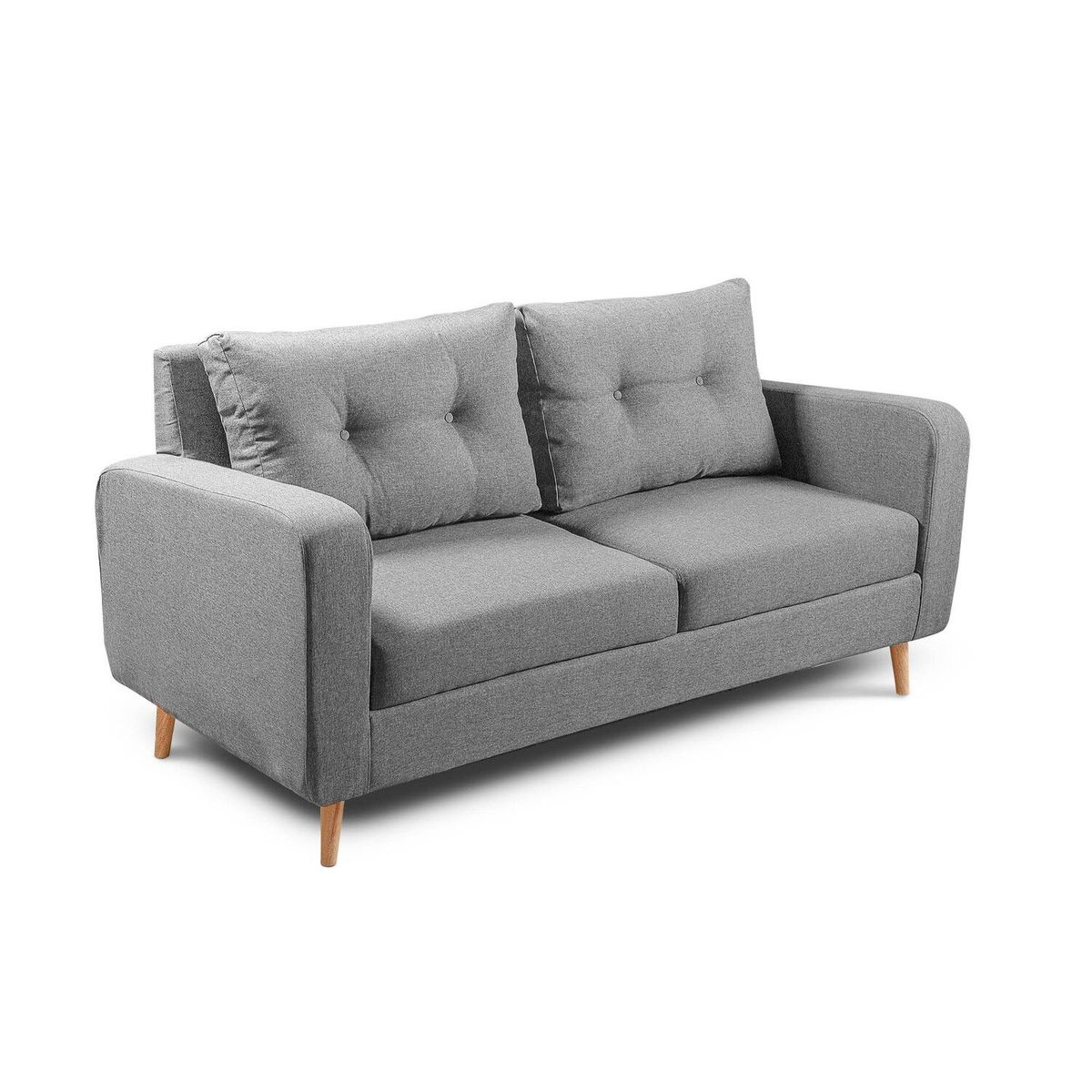 KAIU HOME - SOFA PALERMO 3 PTOS GRIS TELA TIPO LINO KAIU HOME