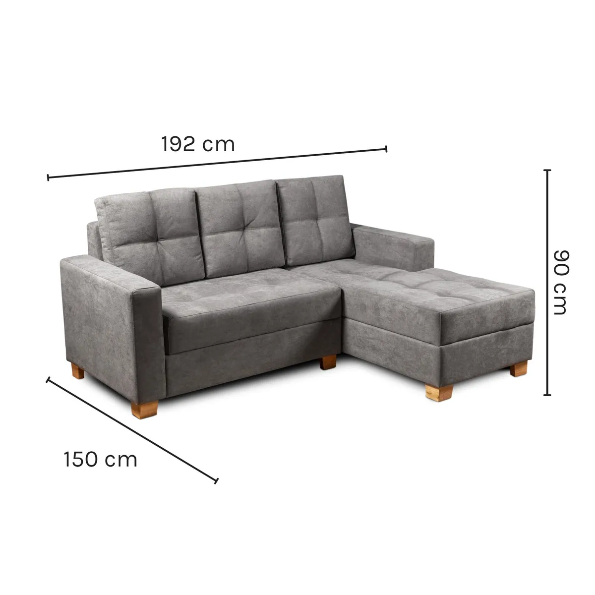 KAIU HOME - SOFA ESQUINERO TAMPA GRIS KAIU HOME