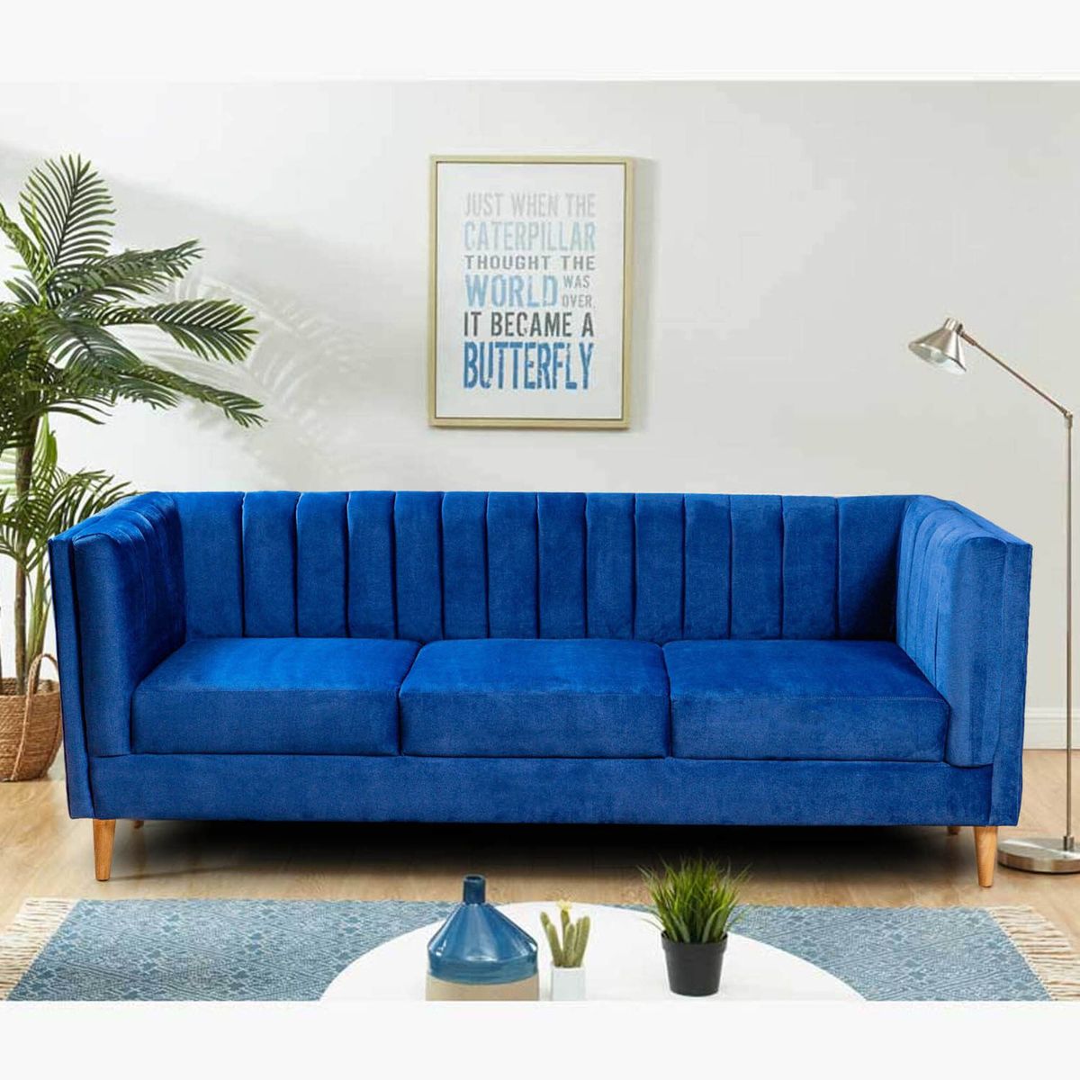 KAIU HOME - SOFA INNOVA AZUL TELA  EXTRA SUAVE KAIU HOME