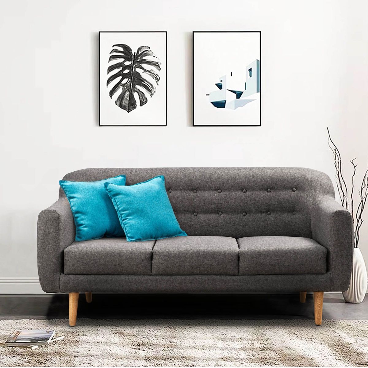 KAIU HOME - SOFA CARDIFF GRIS + COJINES