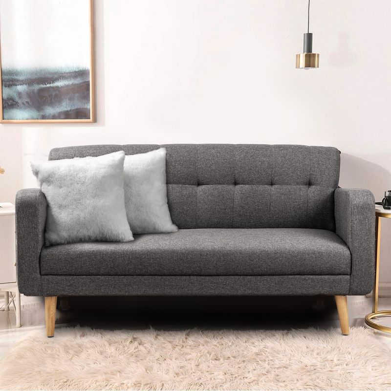KAIU HOME - SOFA ELOISA GRIS TELA TIPO LINO