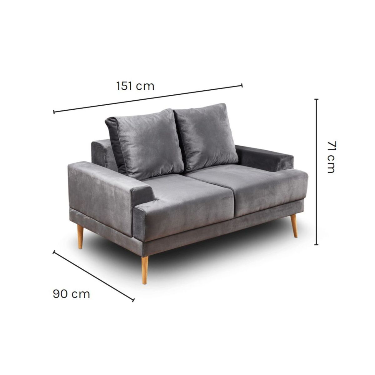 KAIU HOME - Sofa arkansas tela extra suave patas en roble