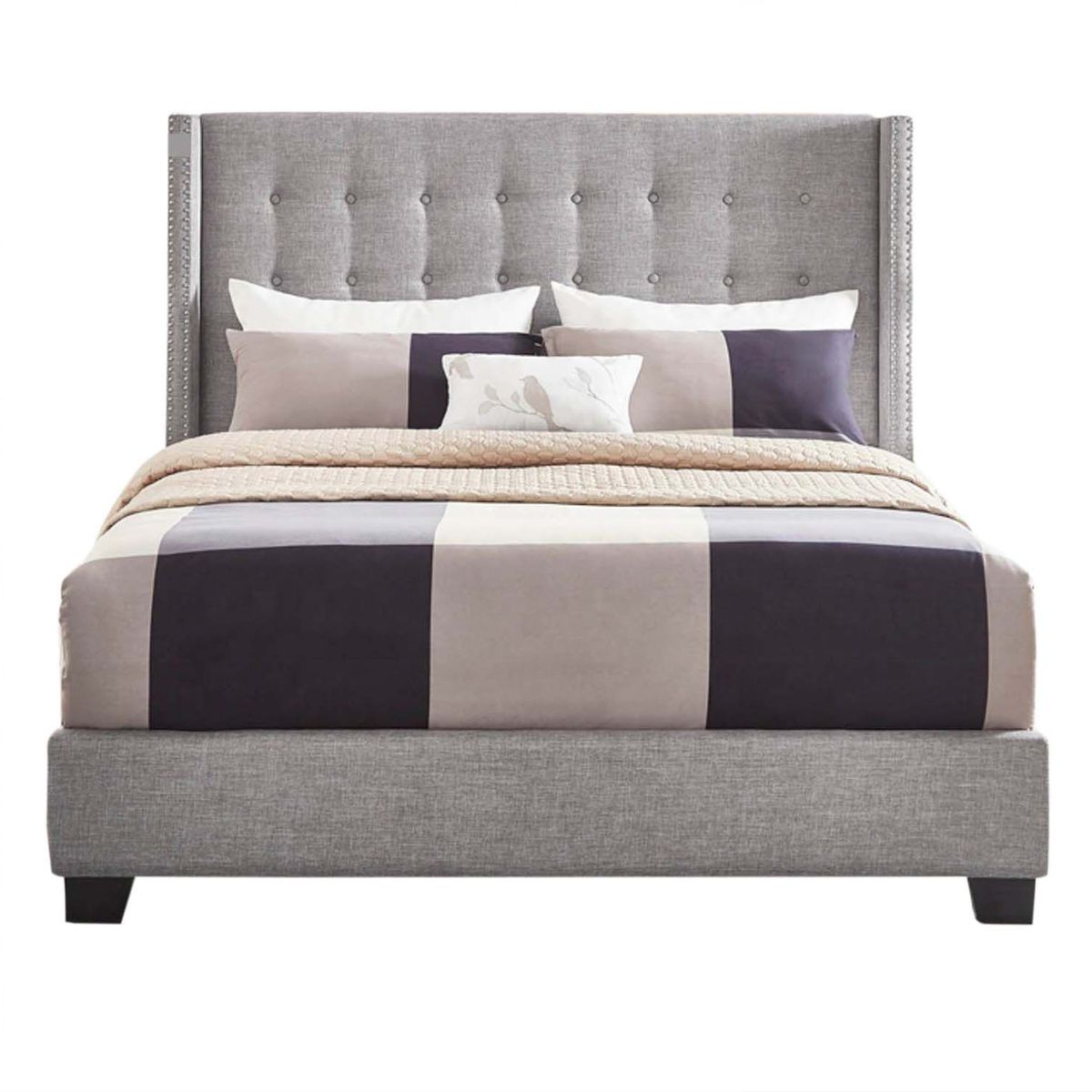 KAIU HOME - COMBO PREMIER BASE+CAB+COLCHON 140X190 GRIS