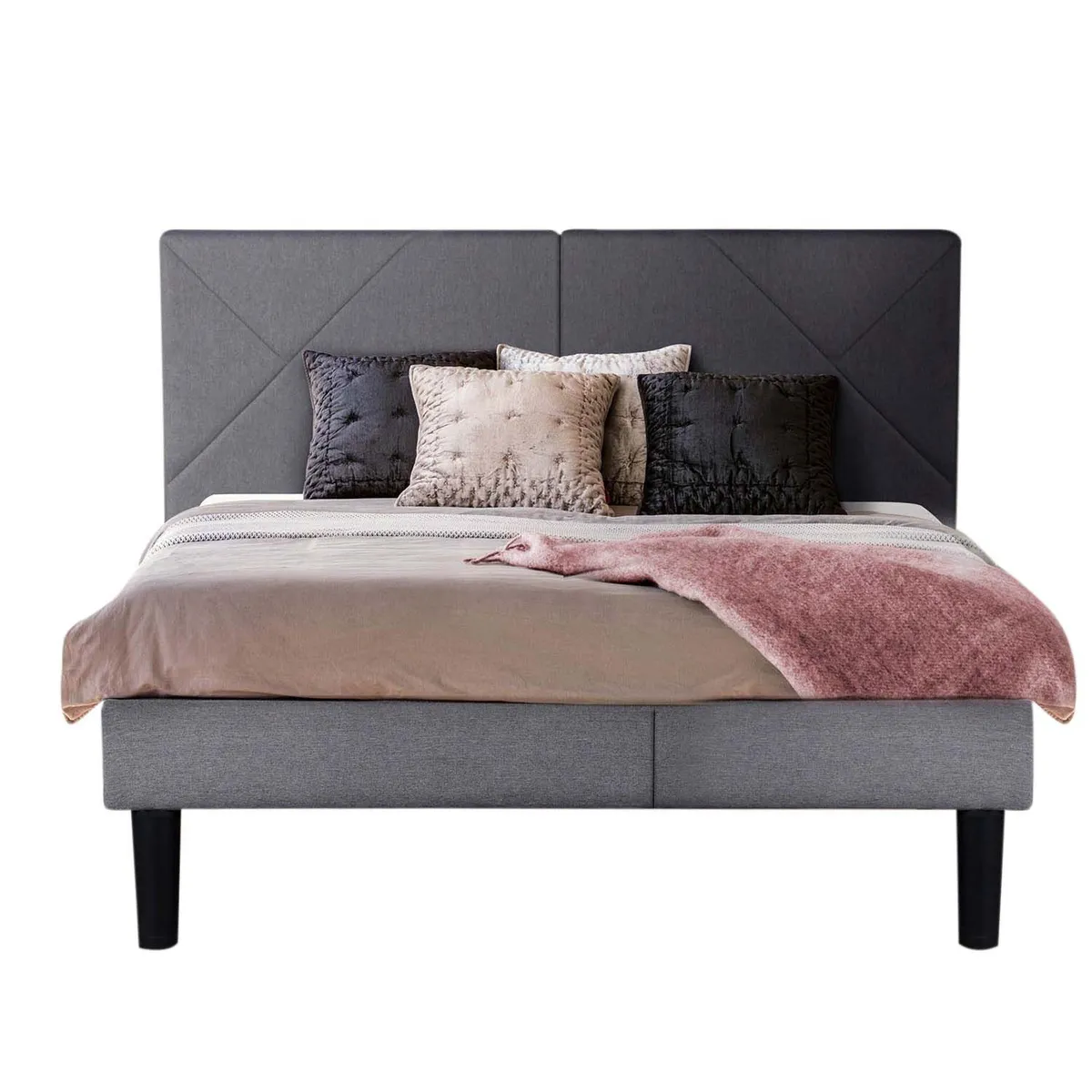 KAIU HOME - COMBO HOLANDA BASE+CAB+COLCHON 100X190 GRIS