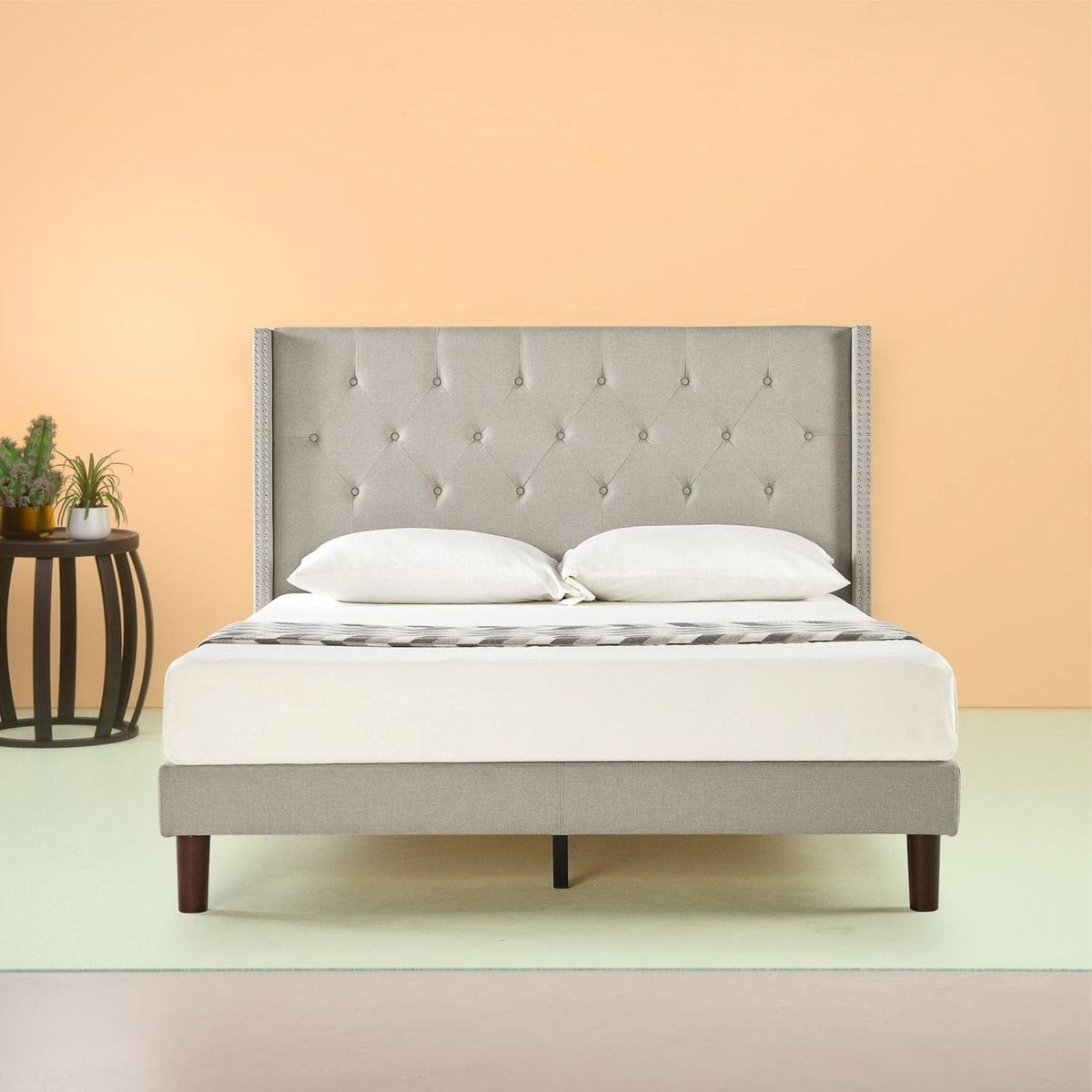 KAIU HOME - COMBO OTONO BASE+CAB+COLCHON 140X190 TELA BEIGE