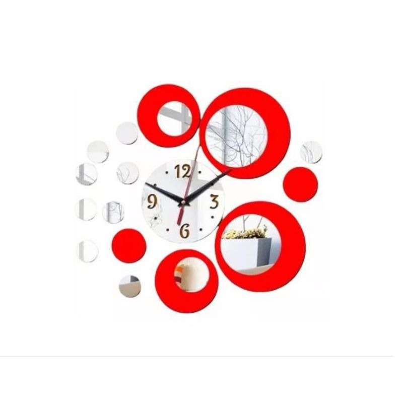 AMERICO SHOP - Reloj de Pared 3D Moderno Decora Tu Hogar Rojo