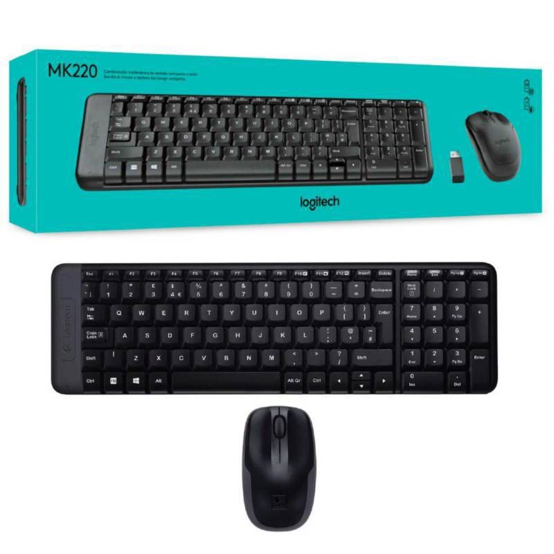 LOGITECH - COMBO MOUSE  TECLADO LOGITECH MK220 INALAMBRICO NEGRO