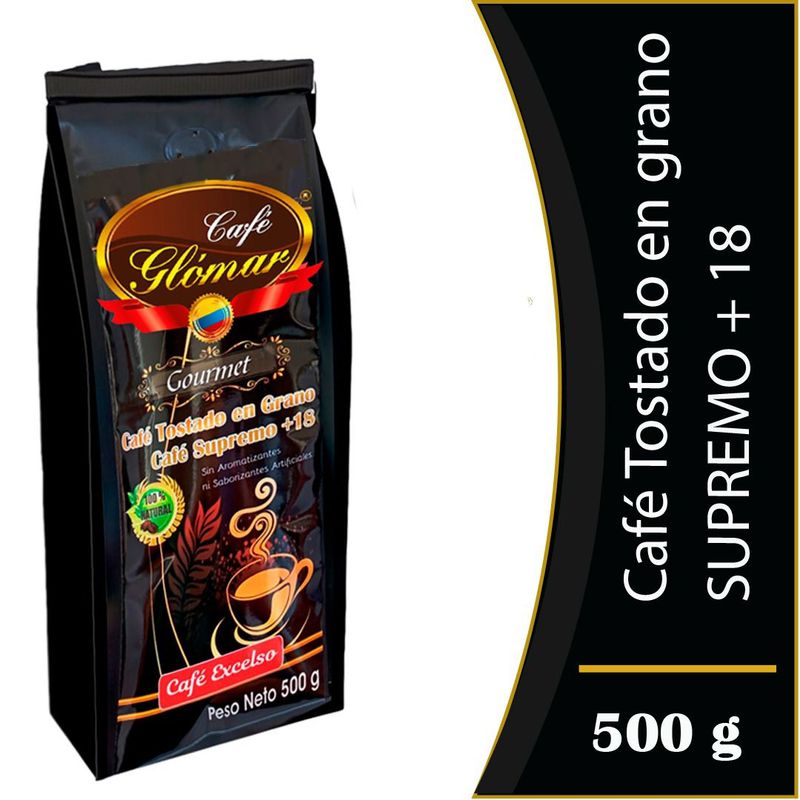 CAFE GLOMAR - Café Glómar Tostado en Grano Supremo 18 500g