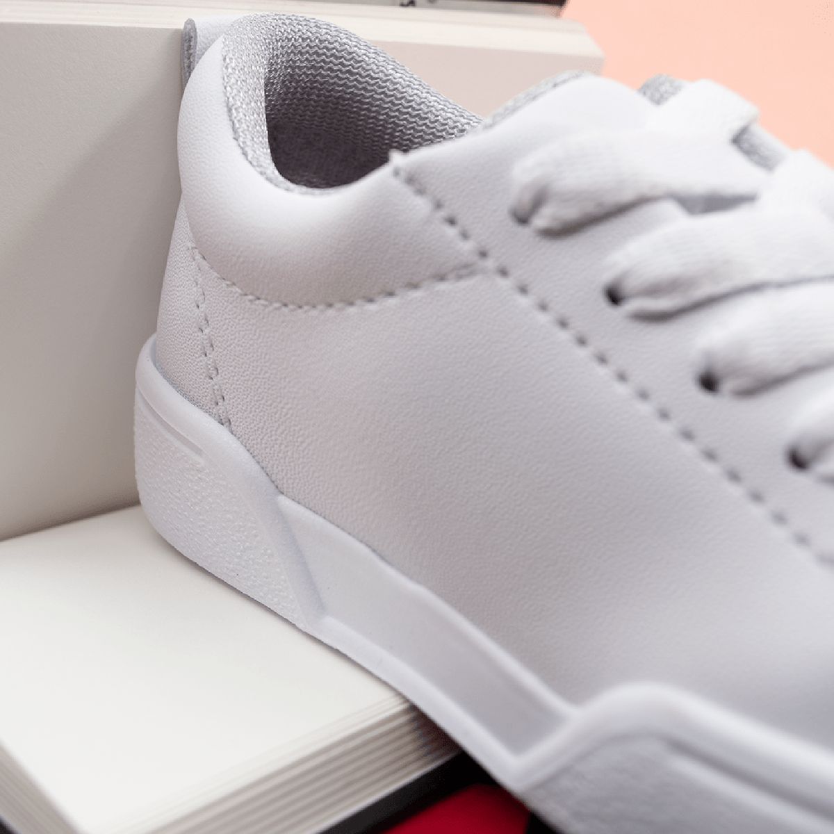 PAPOS - Tenis Escolares Green Day Blanco Cordones - Crema_.