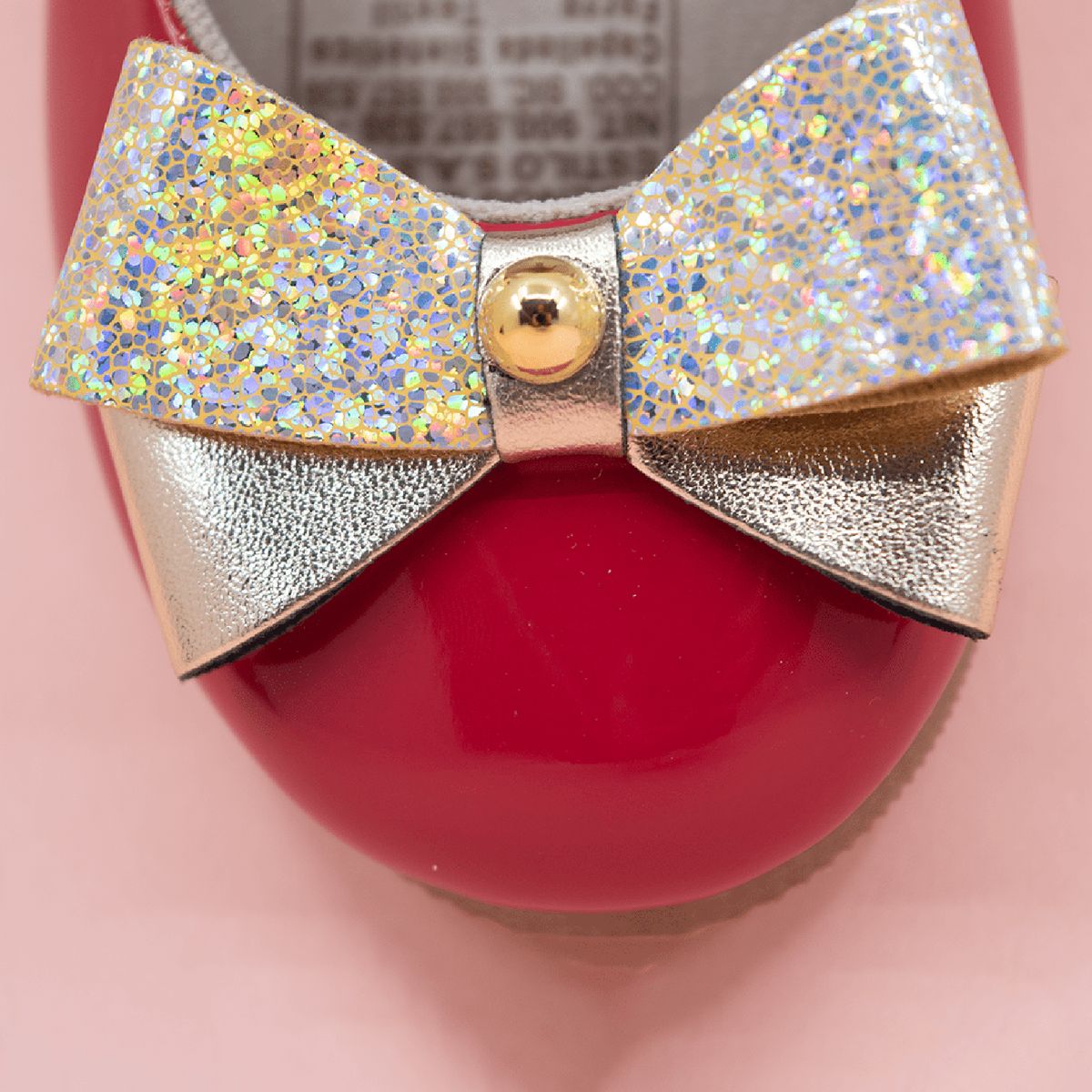 PAPOS - Baleta Jendayi Rojo y Dorado - Baletas Niñas Papos - Dorado