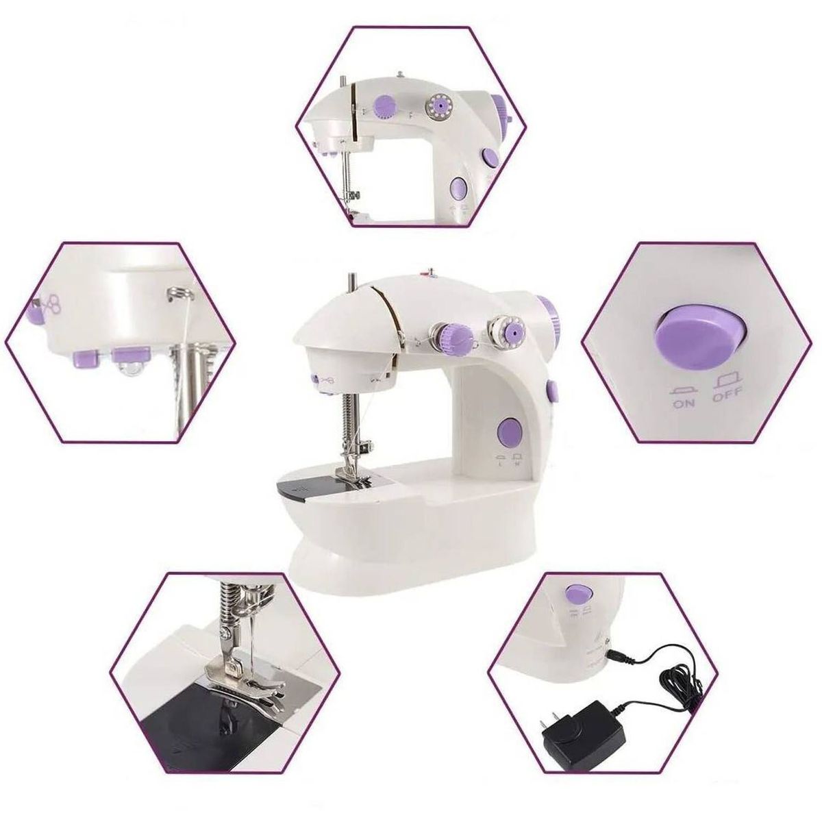 ONE PIXEL - Maquina De Coser Portátil Mini Sewing Machine 4in1 Eléctrica