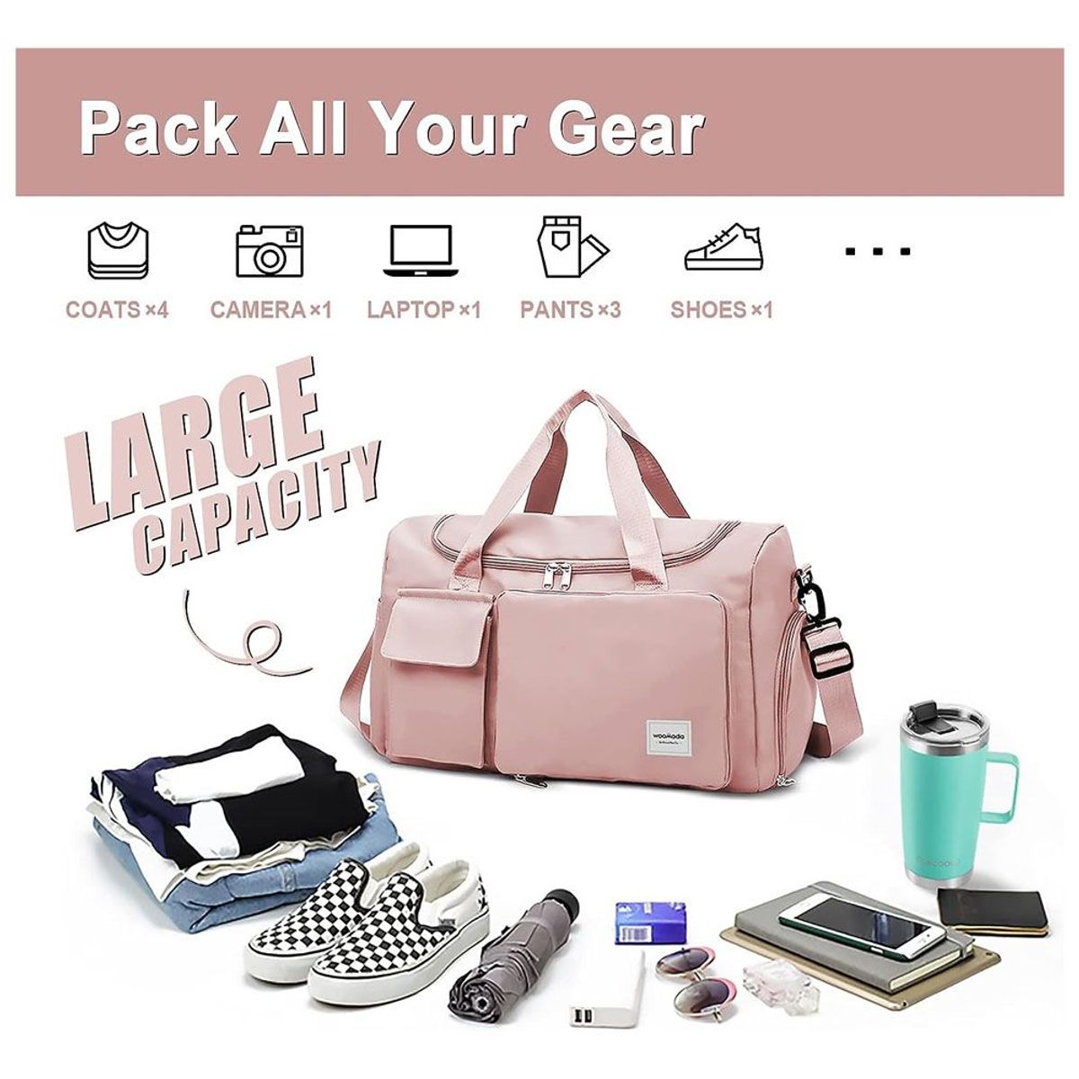 ONE PIXEL - Maleta Deportiva Maletín Gym Morral Viaje Bolsa Mano