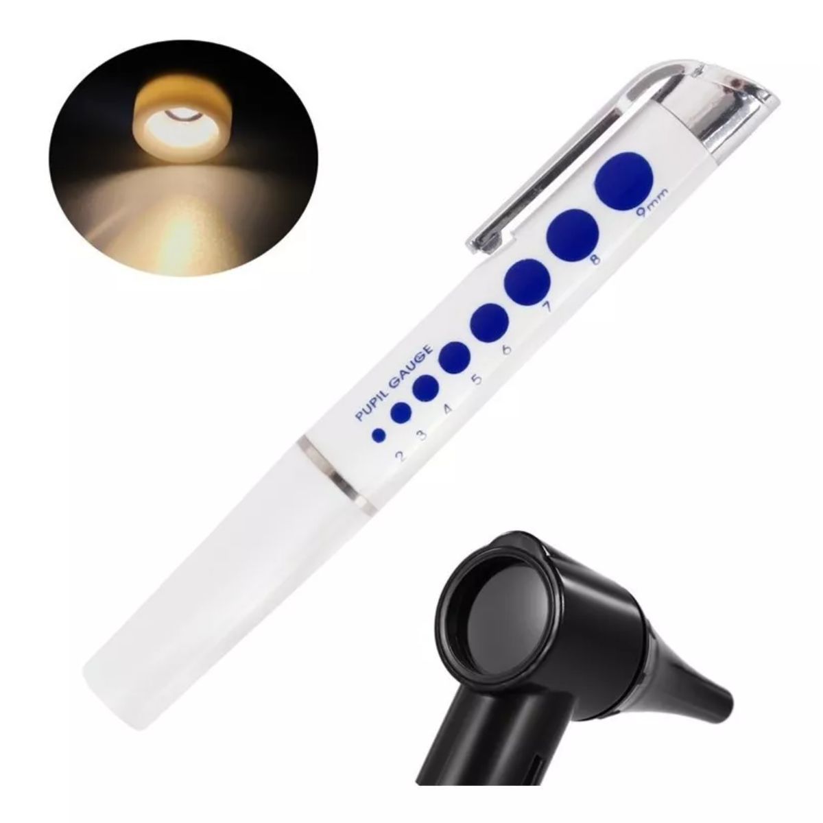 GENERICO - Otoscopio Portable Led Blanco Medico Oido Boca Nariz Luz