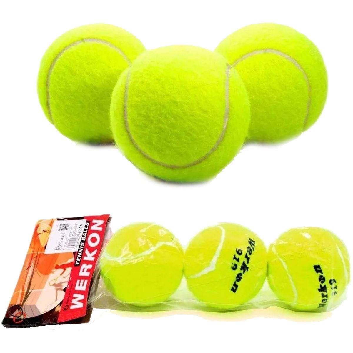 GENERICO - Set X 3 Pelotas De Tenis Werkon 919 Principiantes