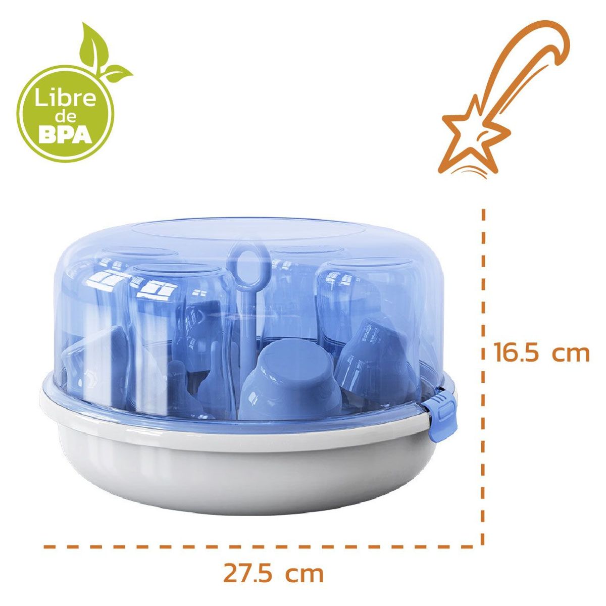 ENFANT'ASY - Esterilizador De Microondas A Vapor Para Teteros Biberones