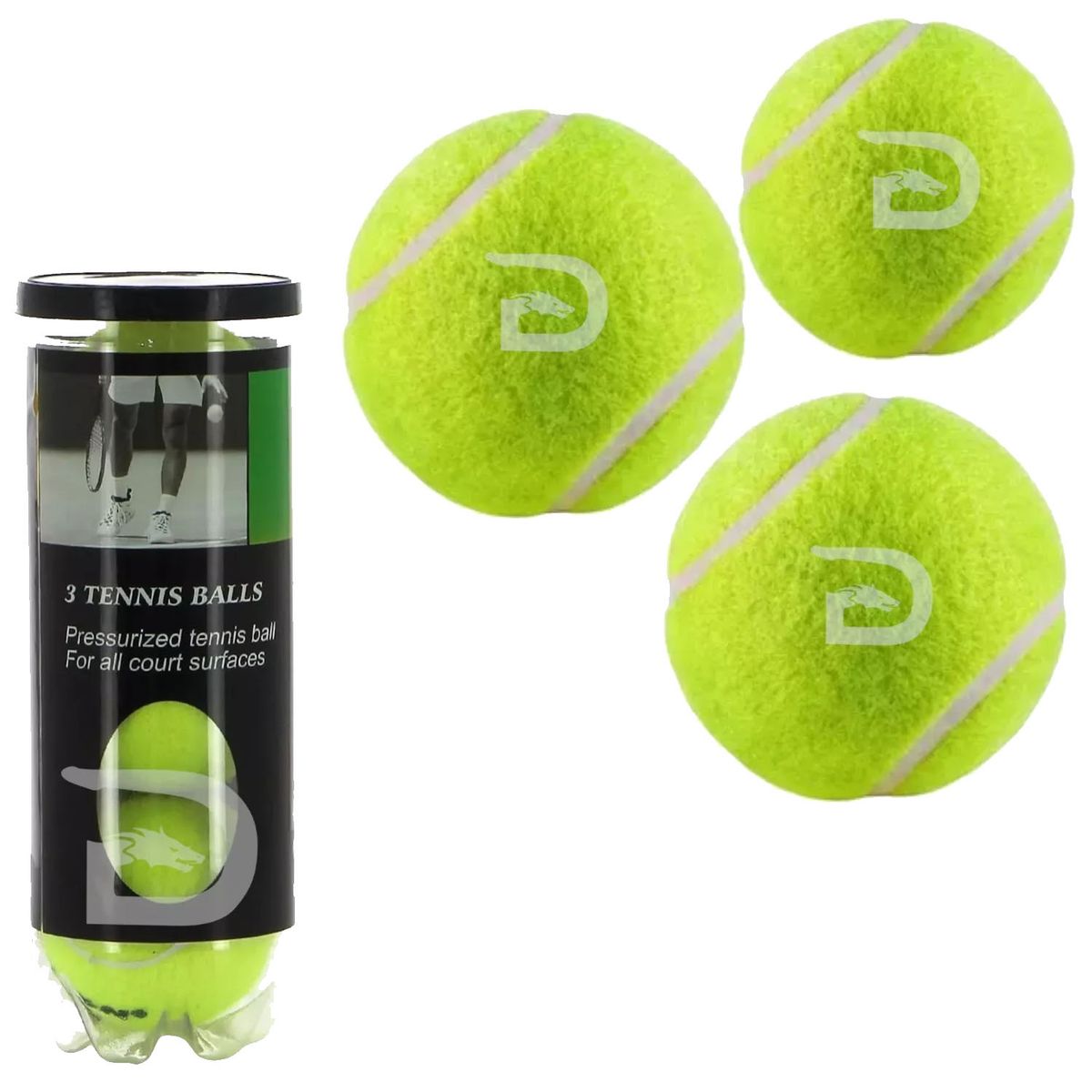 GENERICO - Pelotas De Tenis Kit X3 Bolas Estuche Juego Deporte Raquetas