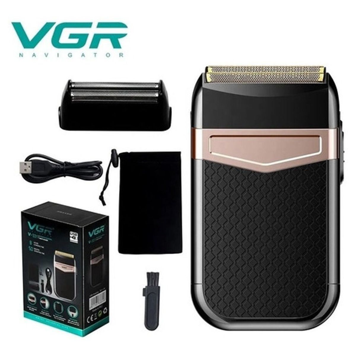 VGR - Maquina Afeitadora Electrica Recargable VGR 331