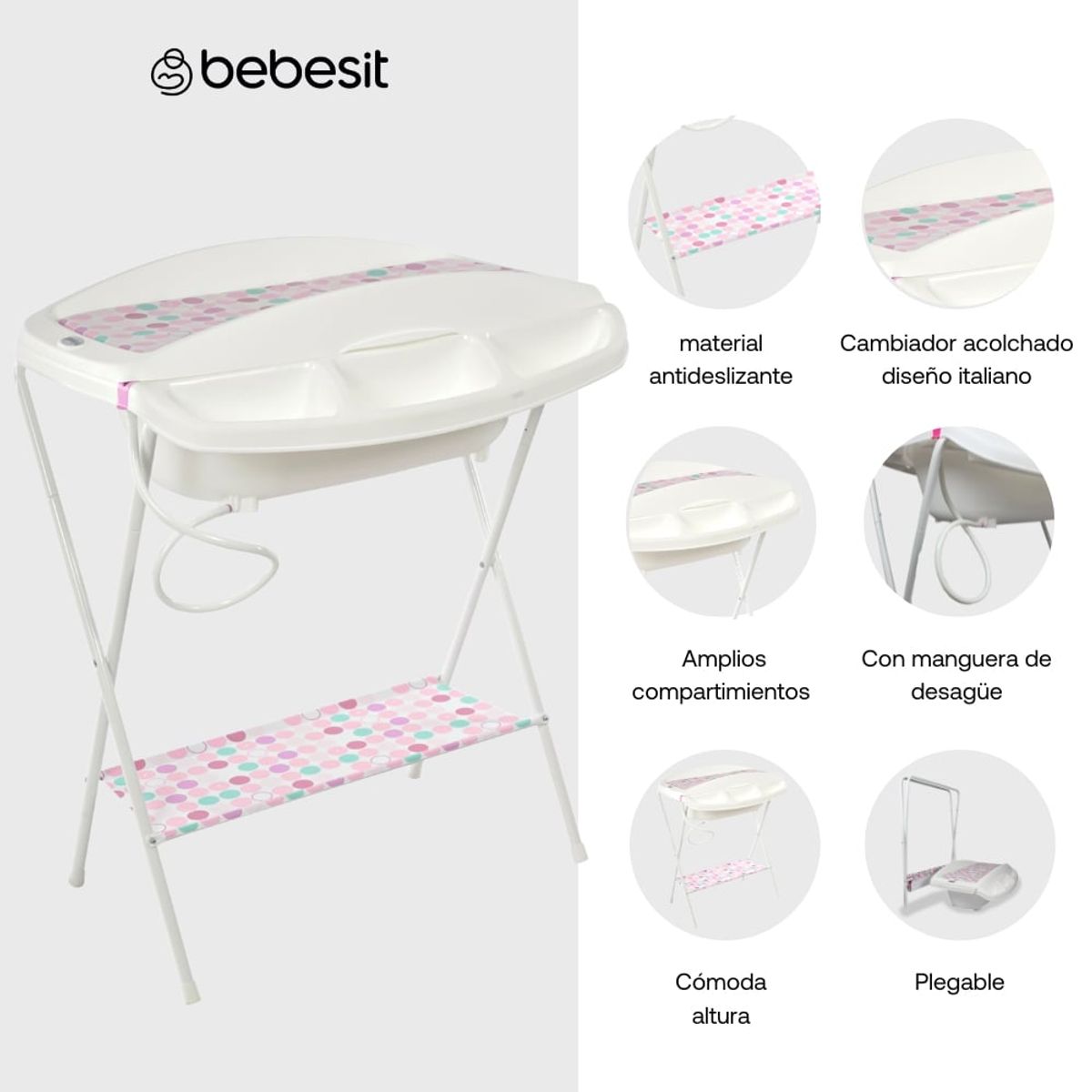 BEBESIT - Bañera Bebe Marca Gaviota Rosa
