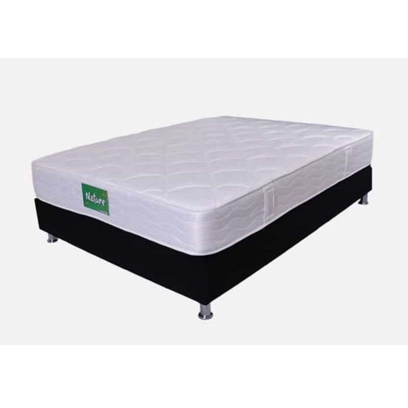 PRODESCANSO - Combo colchón doble nature evo + basecama entera gris - 140 x 190