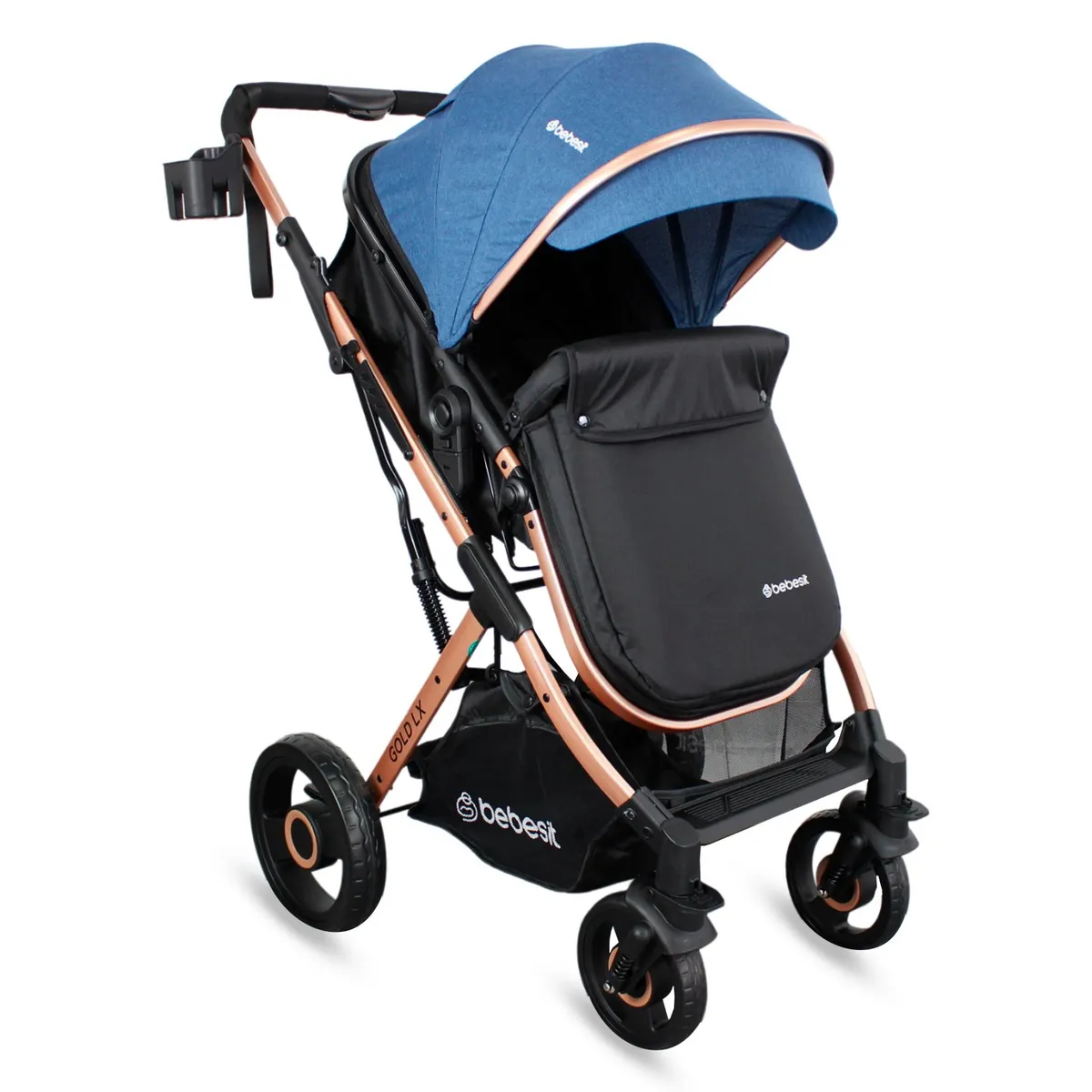 BEBESIT - Coche Moises Para Bebe Gold lx Azul