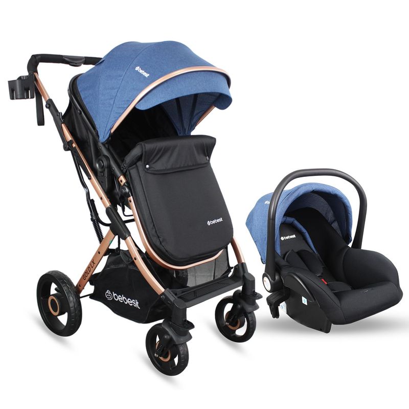 BEBESIT - Coche Bebé Travel System Gold LX Azul Bebesit  Coche Cuna