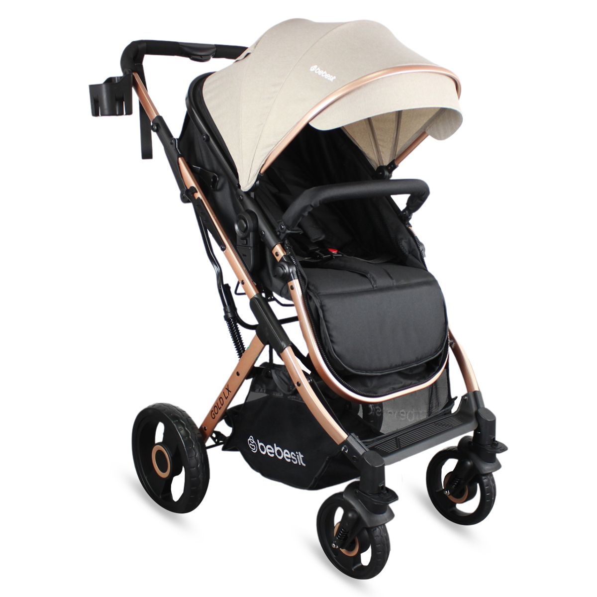 BEBESIT - Coche Moises Para Bebe Gold lx beige Bebesit