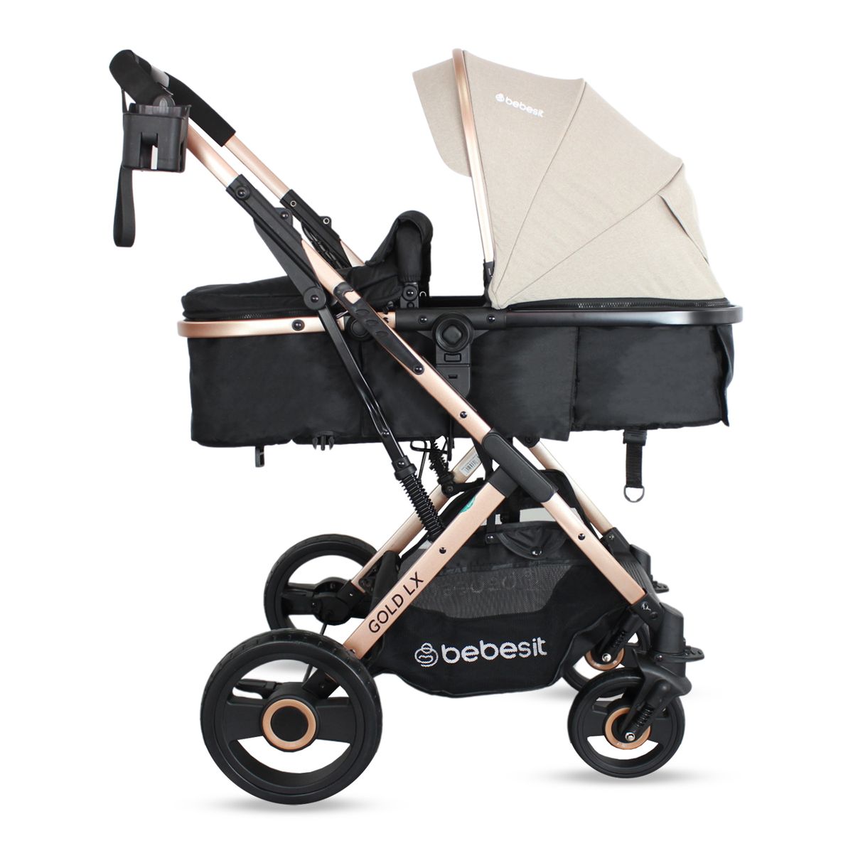 BEBESIT - Coche Moises Para Bebe Gold lx beige Bebesit