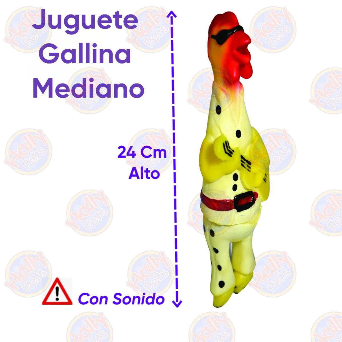 HALLY PET - Juguete Gallina Plástica Chillón Mediana