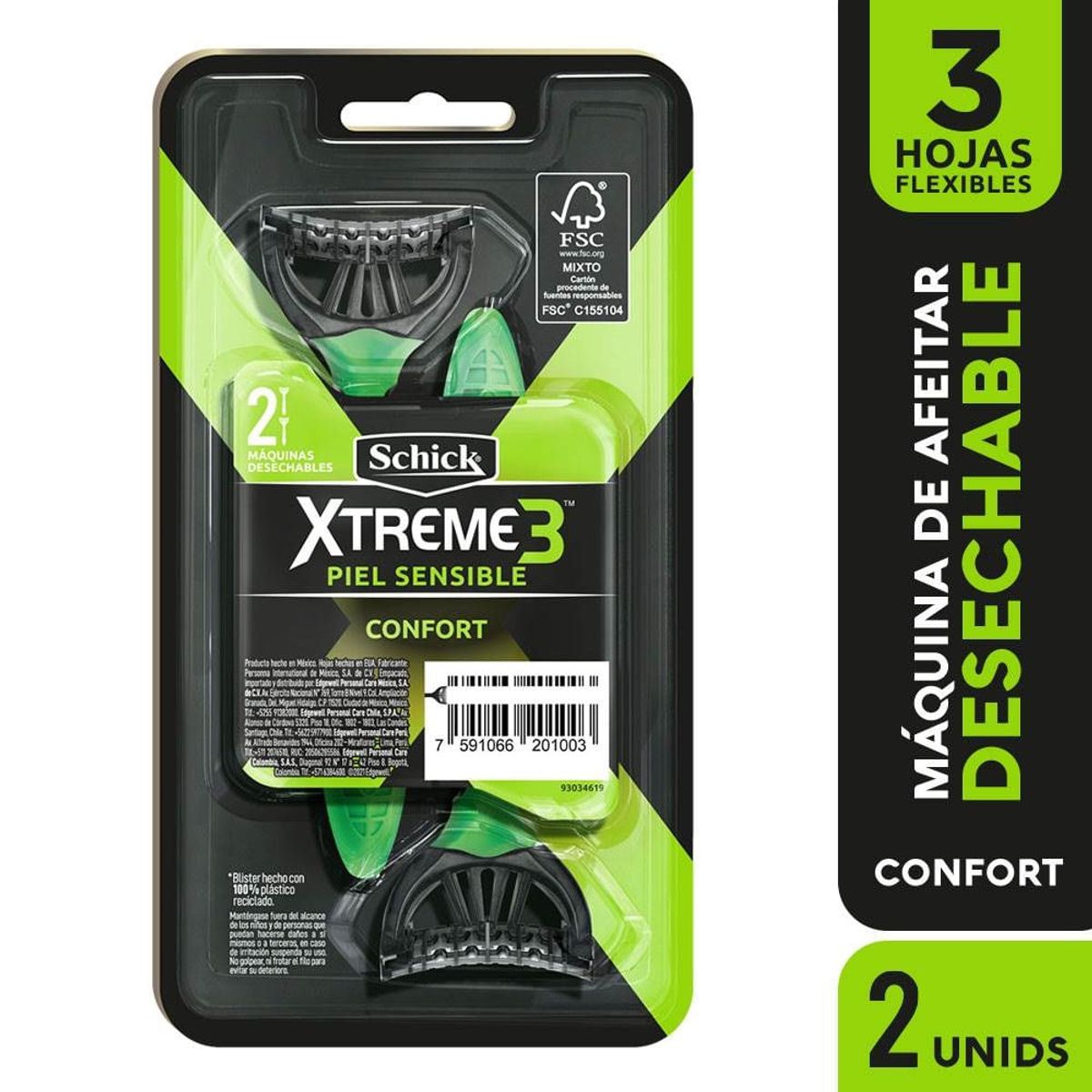 SCHICK - Maquina Afeitar Schick Xtreme 3 Sensible X 2und