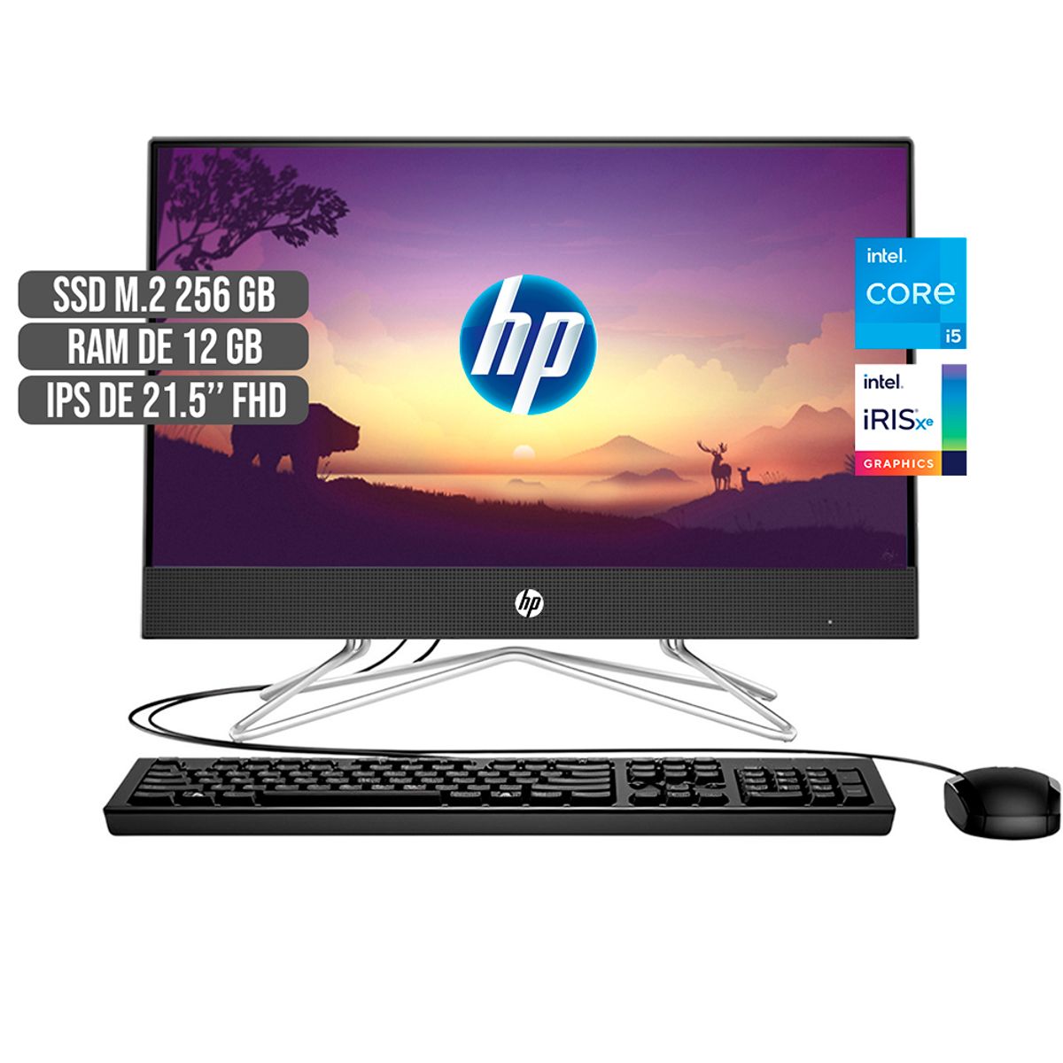 HP - TODO EN UNO HP INTEL CORE I5-1135G7 DISCO SSD 256GB RAM 12GB LED 21,5 FULL HD