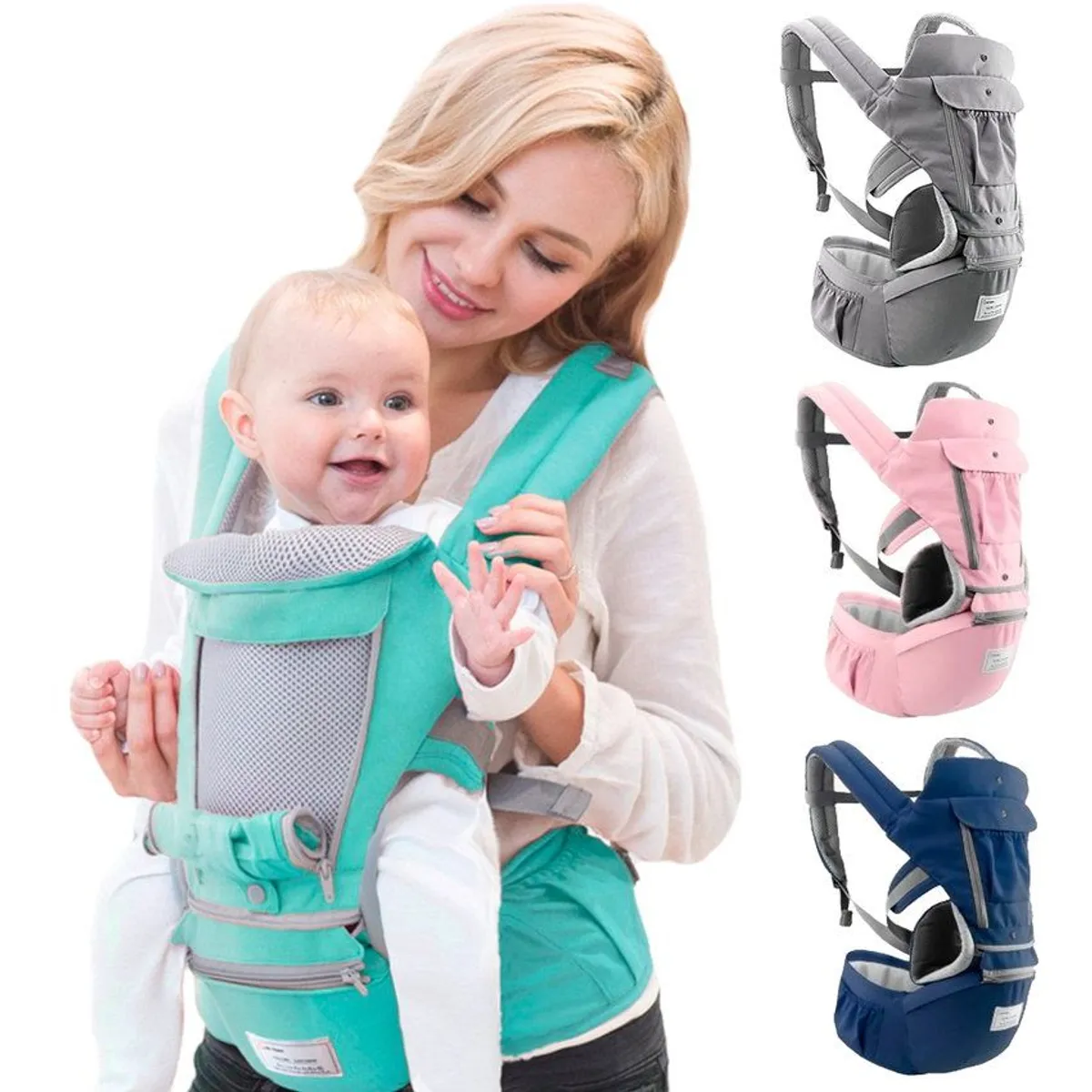 BEBE - Cargador para bebes ergonómico de silla canguro fino Azul-