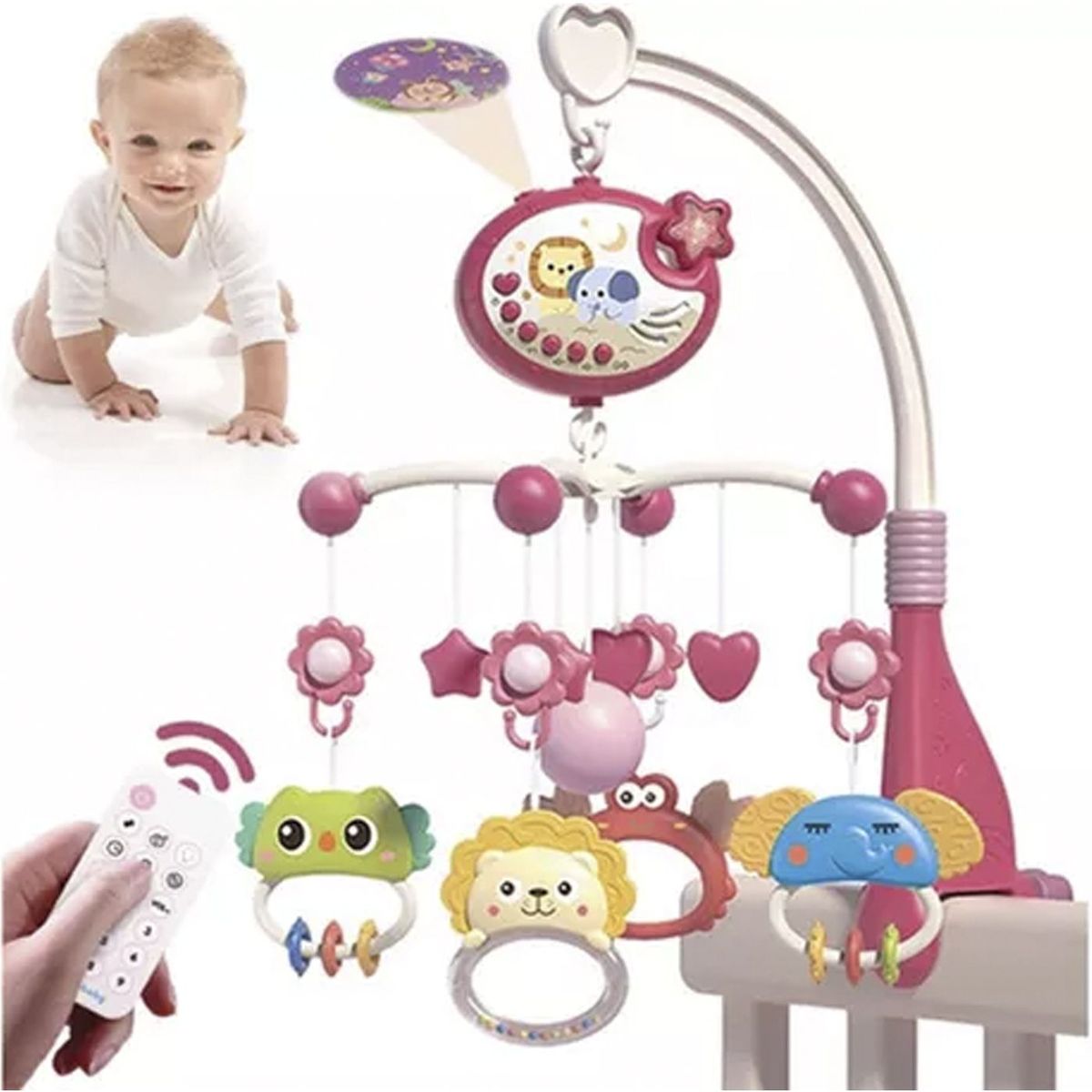 BIBI - Movil musical para cuna bebe con proyector y control remoto-