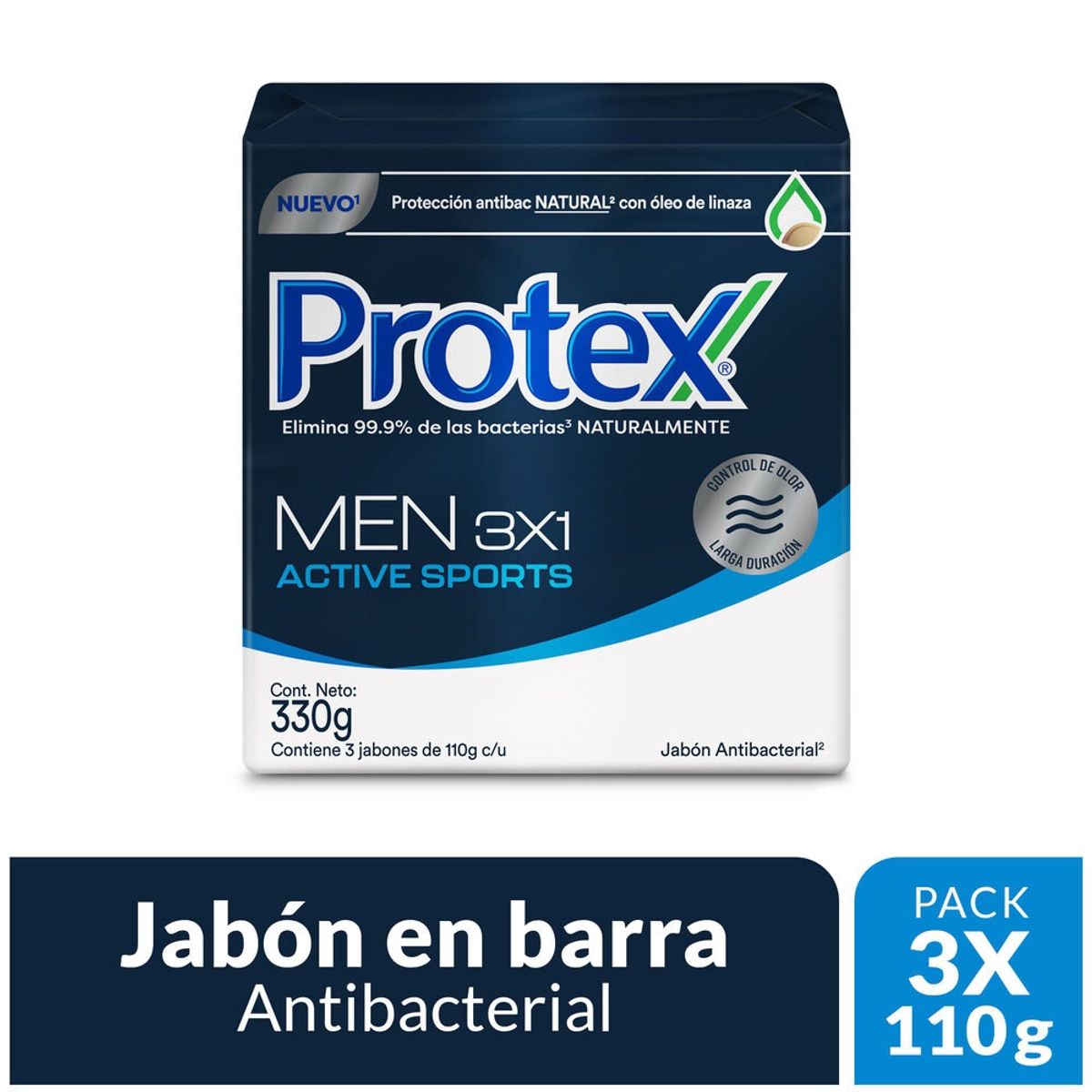 PROTEX - Jabon Protex For Men Sport X 110g X 3und en barra