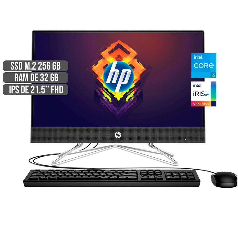 HP - TODO EN UNO HP INTEL CORE I5-1135G7 DISCO SSD 256GB RAM 32GB LED 21,5 FULL HD