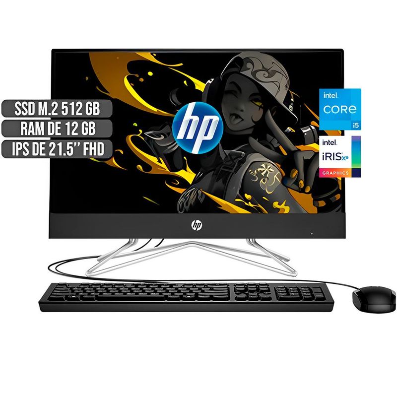 HP - TODO EN UNO HP INTEL CORE I5-1135G7 DISCO SSD 512GB RAM 12GB LED 21,5 FULL HD