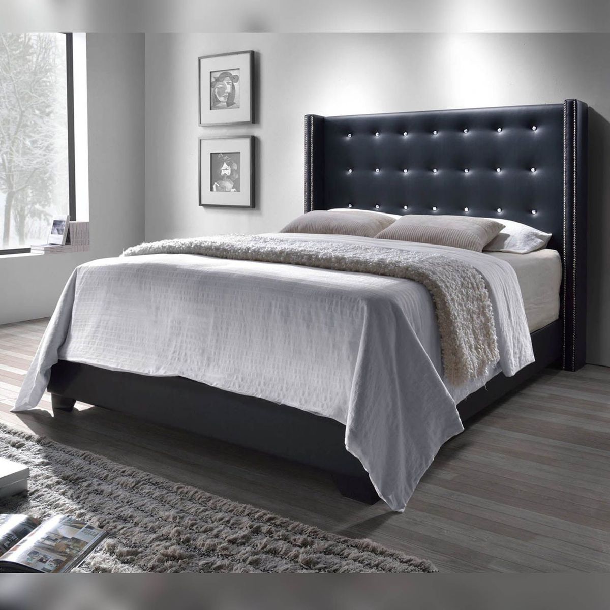 KAIU HOME - COMBO KEY 120X190 BASE + CABECERO SINT NEGRO